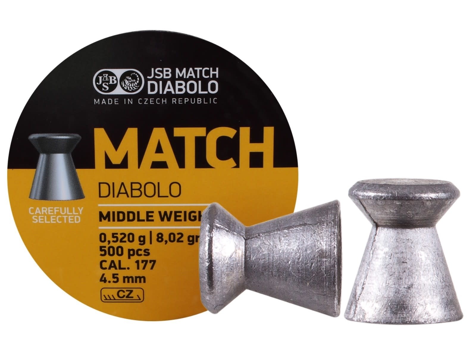 Diabolo JSB Match Yellow (middle weight) 4,5 mm / .177 (500 kosov)